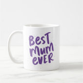 Beste mama ooit modern trendy paarse moederdag koffiemok (Links)