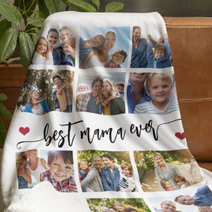 Beste mama ooit moderne 12 foto collage fleece deken