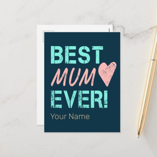 Beste Mama Ooit Moeder Hart Voor Moederdag Feestdagenkaart (Voorkant / Achterkant in situ)