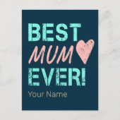 Beste Mama Ooit Moeder Hart Voor Moederdag Feestdagenkaart (Voorkant)