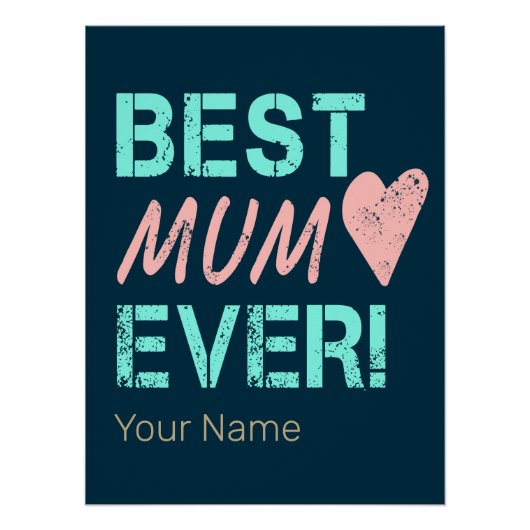 Beste Mama Ooit  Moeder Hart Voor Moederdag Perfect Poster (Voorkant)
