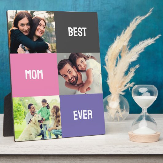 Beste mama ooit | Moederdag 3 Foto-collage Fotoplaat (Zijkant)