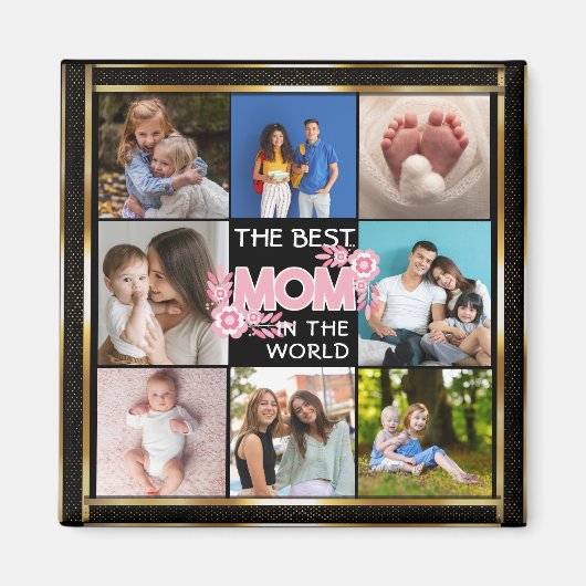 Beste mama ooit | Moederdag 8 Foto-collage Magneet (Voorkant)