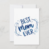 Beste mama ooit Moederdag Blue Floral Gift Idee Bedankkaart (Voorkant)