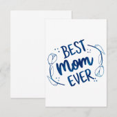 Beste mama ooit Moederdag Blue Floral Gift Idee Bedankkaart (Voorkant / Achterkant)