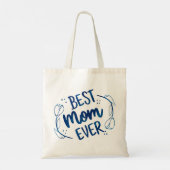 Beste mama ooit Moederdag Blue Floral Gift Idee Tote Bag (Achterkant)