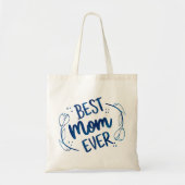 Beste mama ooit Moederdag Blue Floral Gift Idee Tote Bag (Voorkant)