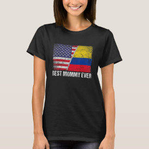 Beste mama ooit Moederdag Colombia US vlag T-shirt