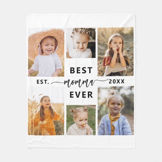 Beste mama ooit - Moederdag fotocollage Fleece Deken (Voorkant)