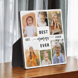 Beste mama ooit - Moederdag fotocollage Fotoplaat<br><div class="desc">Vier je moeder met de "Beste Momma Ooit" Moederdag Photo Collage Plaque. Deze gepersonaliseerde plaquette heeft een prachtig gerangschikte collage van gekoesterde foto's, het vastleggen van speciale momenten en herinneringen. De hartverwarmende boodschap "Best Momma Ever" voegt een liefdevolle touch toe. Gemaakt van hoogwaardige materialen met een strakke afwerking, het is...</div>