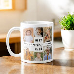 Beste mama ooit - Moederdag Fotocollage Koffiemok<br><div class="desc">Vier je mama met de "Beste mama ooit" Moederdag Photo Collage Coffee Mok. Deze gepersonaliseerde mok beschikt over een prachtig gerangschikte collage van gekoesterde foto's, het vastleggen van speciale momenten en herinneringen. De hartverwarmende boodschap "Beste mama ooit" voegt een liefdevolle touch toe. Gemaakt van hoogwaardig keramiek, het is zowel magnetron...</div>