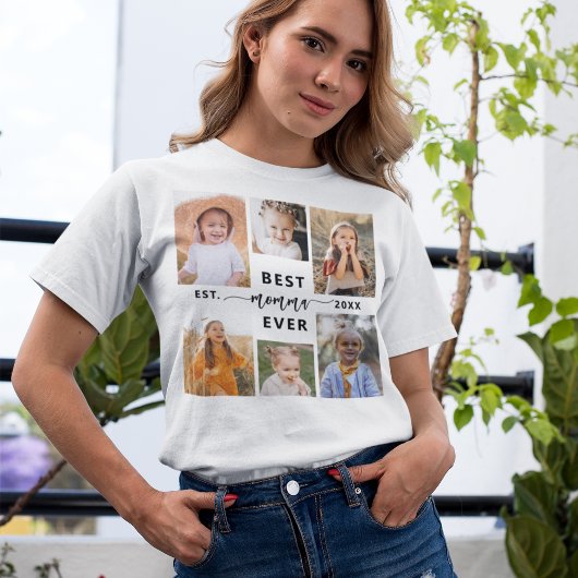 Beste mama ooit - Moederdag fotocollage T-shirt