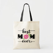 Beste mama ooit Moederdag Gift Black Pink Flower Tote Bag (Voorkant)