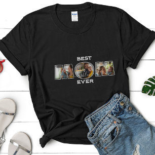 Beste mama ooit Moederdag Gift Name 3 Foto T-shirt