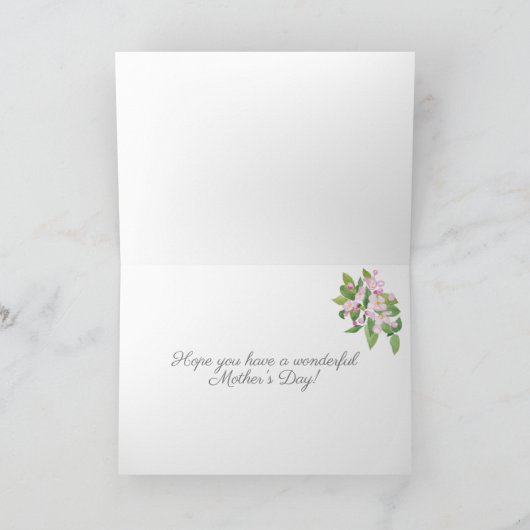 Beste mama ooit Moederdag met Apple Blossom Card Feestdagen Kaart (Binnen)
