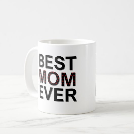 Beste mama ooit Moederdag met Tiny Red Hearts Koffiemok (Voorkant links)