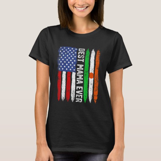 Beste Mama Ooit Moederdag Niger US Flag Retro T-shirt (Voorkant)