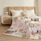 Beste Mama Ooit Moederdag Scrapbook Foto Collage Fleece Deken