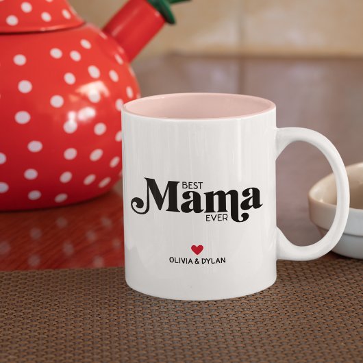 Beste mama ooit op maat tweekleurige koffiemok