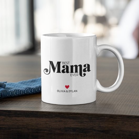 Beste mama ooit op maat tweekleurige koffiemok