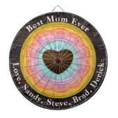 Beste mama ooit pastel Sunset Rustic Wood Tone Nam Dartbord (Voorkant)