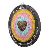 Beste mama ooit pastel Sunset Rustic Wood Tone Nam Dartbord (Voorkant Rechts)