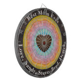Beste mama ooit pastel Sunset Rustic Wood Tone Nam Dartbord (Voorkant Links)