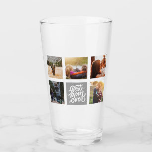 Beste mama ooit persoonlijke foto Collage Gray Glas