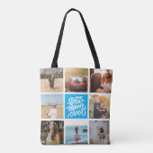 Beste mama ooit persoonlijke foto Collage Sky Blue Tote Bag (Achterkant)
