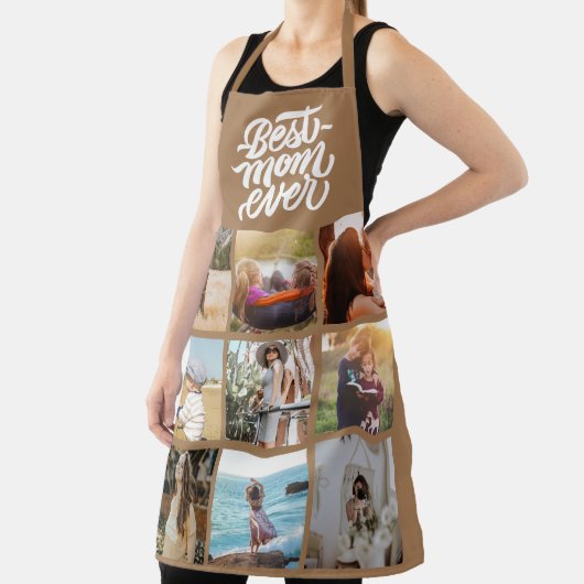 Beste mama ooit persoonlijke foto's 12 Collage Bro Schort (Insitu)