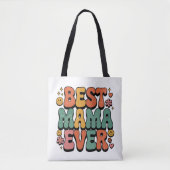 Beste mama ooit  retro script Moederdag Tote Bag (Voorkant)