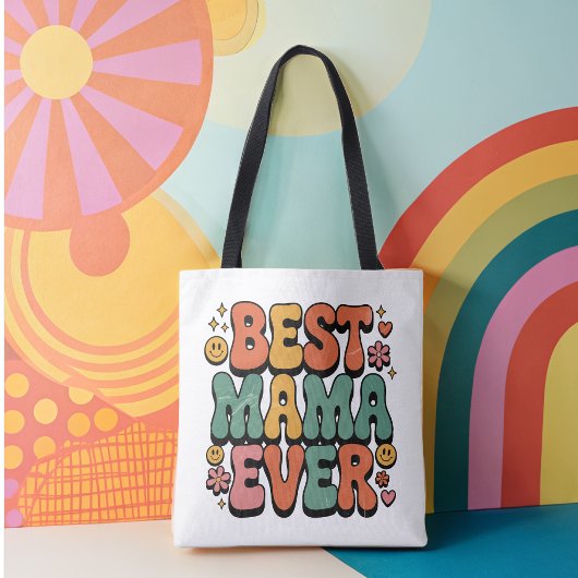Beste mama ooit  retro script Moederdag Tote Bag