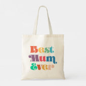 Beste mama ooit retro script Moederdag Tote Bag (Achterkant)