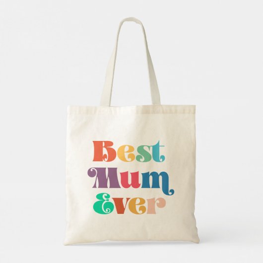 Beste mama ooit  retro script Moederdag Tote Bag (Achterkant)
