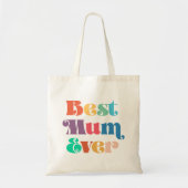 Beste mama ooit retro script Moederdag Tote Bag (Voorkant)