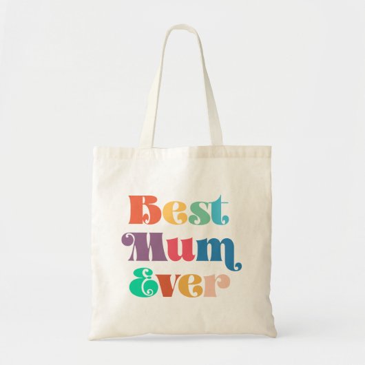 Beste mama ooit  retro script Moederdag Tote Bag (Voorkant)