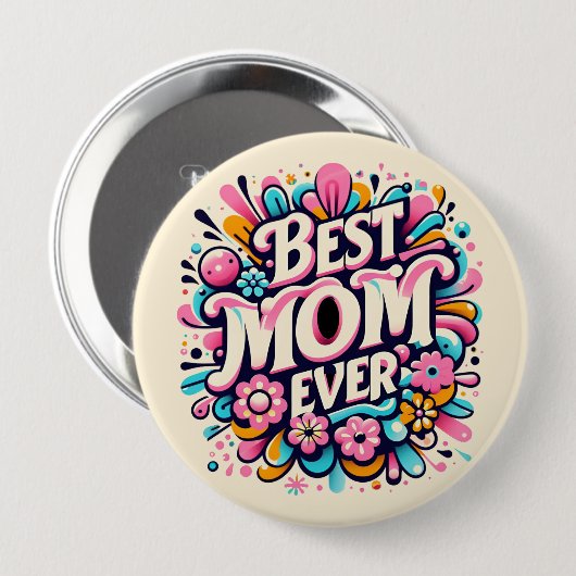 Beste mama ooit ronde button 4,0 cm (Voorkant /achterkant)