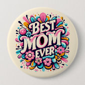 Beste mama ooit ronde button 4,0 cm (Voorkant)