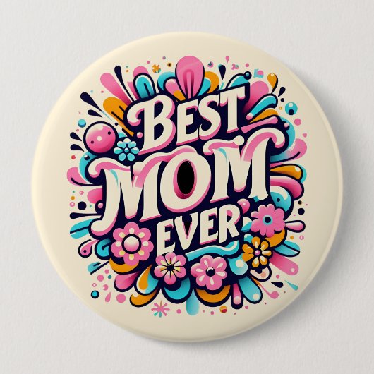 Beste mama ooit ronde button 4,0 cm (Voorkant)
