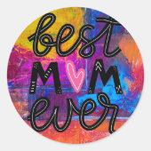 Beste mama ooit ronde sticker (Voorkant)