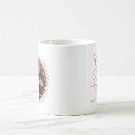 Beste mama ooit Roos Gold Glitter Foto Moederdag Koffiemok (Center)