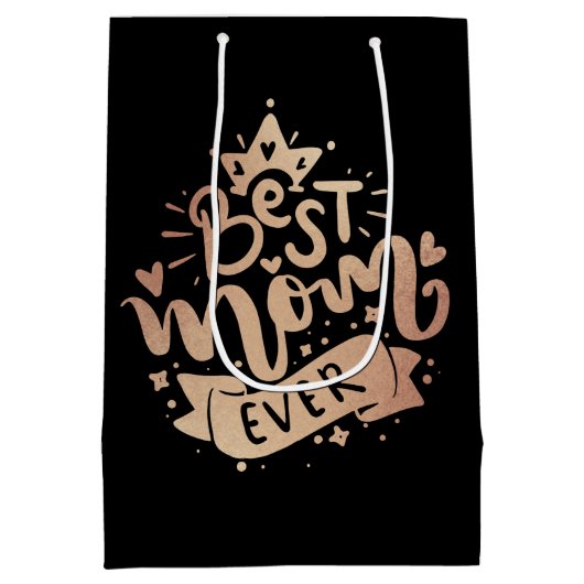 Beste mama ooit Roos GoldBlack Moederdag medium Medium Cadeauzakje (Achterkant)