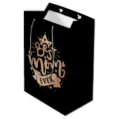 Beste mama ooit Roos GoldBlack Moederdag medium Medium Cadeauzakje (Achterkant Gekanteld)