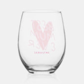 Beste mama ooit roze hand belettering Moederdag Wijnglas Zonder Voet (Achterkant)