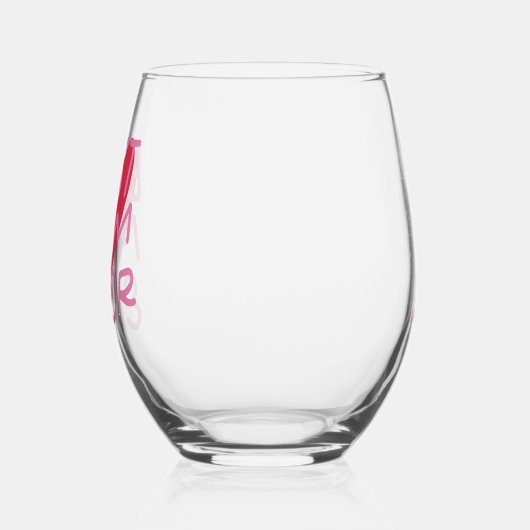 Beste mama ooit roze hand belettering Moederdag Wijnglas Zonder Voet (Links)