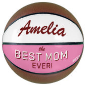 Beste mama ooit roze moeders dag aangepaste naam basketbal (Voorkant)