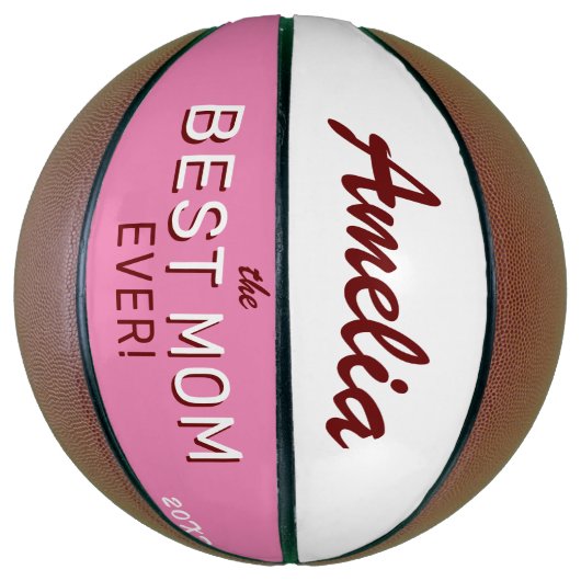 Beste mama ooit roze moeders dag aangepaste naam basketbal (Verticaal)