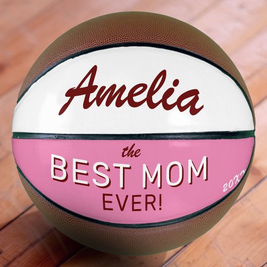 Beste mama ooit roze moeders dag aangepaste naam basketbal