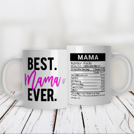 Beste mama ooit roze + voeding feiten, grote koffiekop