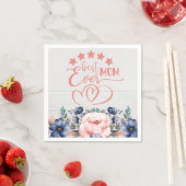 Beste mama ooit Rustic Boho Floral Moederdag Servet (Insitu)